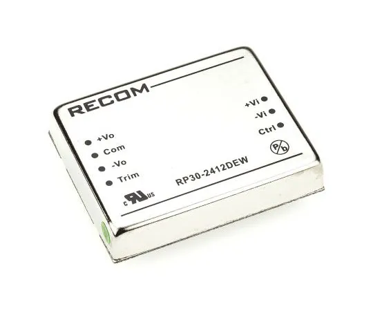 63-7568-71　Recom RP30 EW 30W Isolated DC-DC Converter Through Hole, Voltage in 10 → 40 V dc, Voltage out ±12V dc　RP30-2412DEW