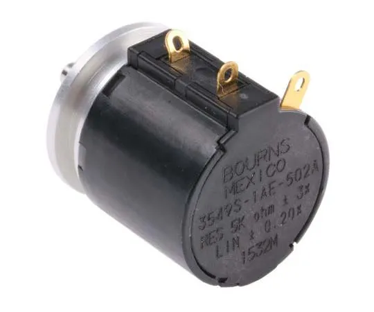 63-7701-65　Bourns 1 Gang 10 Turn Rotary Wirewound Potentiometer with a 3.18 mm Dia. Shaft, 5kΩ, ±3%, 2W, Linear 3549S-1AE-502A　3549S-1AE-502A