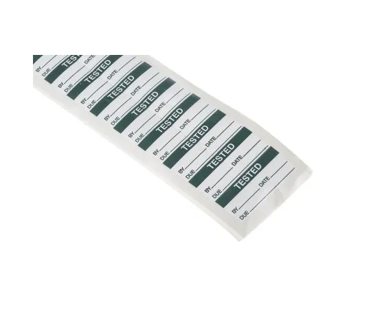 63-7552-02　RS PRO Adhesive Pre-Printed Adhesive Label-Tested-. Quantity: 140　450-6007