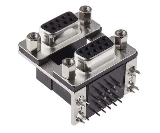 63-7699-39　Amphenol L17H Series, 9 Way Right Angle Through Hole Stacked PCB D-Sub Connector Socket, 2.77mm Pitch, with 4-40 UNC　L17H2220131