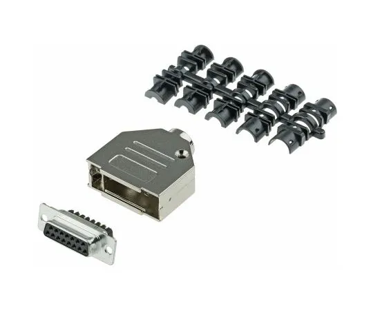 63-7637-77　15 Way D-Sub and Connector Hood Kit With 15 Way D-Sub Connector, Direct Screw, Hood, Screw　L77D A15S ST3