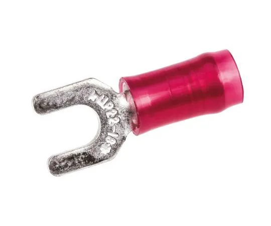 63-7681-57　TE Connectivity PIDG Series Insulated Crimp Spade Connector, 22AWG to 16AWG, M3.5 Stud Size Nylon, Red　326861