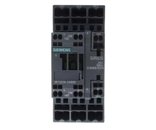 63-7721-73　Siemens 3 Pole Contactor, 25 A, 24 V ac Coil, SIRIUS Innovation, 3NO, 11 kW　3RT2026-2AB00
