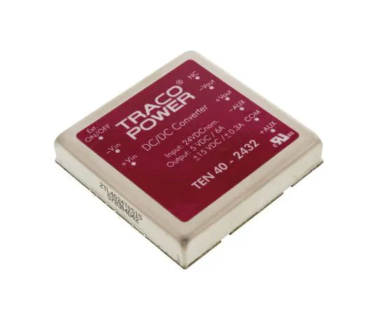 63-7558-17　TRACOPOWER TEN 40 40W Isolated DC-DC Converter Through Hole, Voltage in 18 → 36 V dc, Voltage out 5/±15V dc　TEN 40-2432