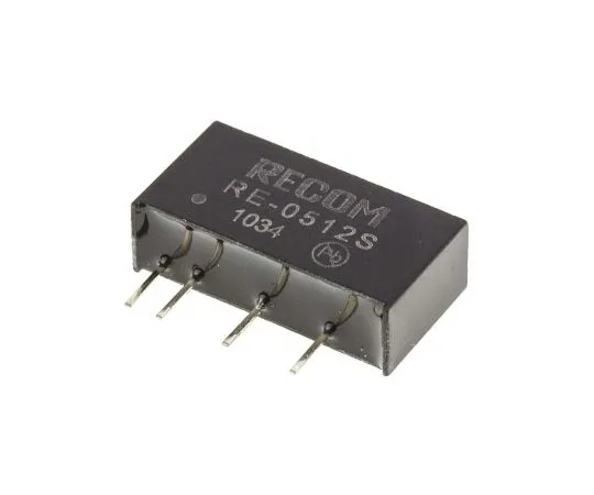 63-7567-97　Recom RE 1W Isolated DC-DC Converter Through Hole, Voltage in 4.5 → 5.5 V dc, Voltage out 12V dc　RE-0512S