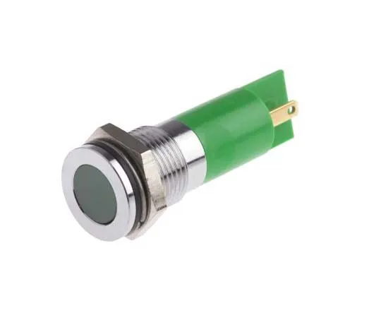 63-7717-58　RS PRO Green Indicator, 12 V dc, 14mm Mounting Hole Size, Solder Tab Termination, IP67　703-8819