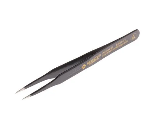 63-7653-88　Bernstein Tools for electronics 115 mm, Anti-Magnetic Stainless Steel, Straight; Pointed, ESD Anti-Acid Tweezers　5-051-13