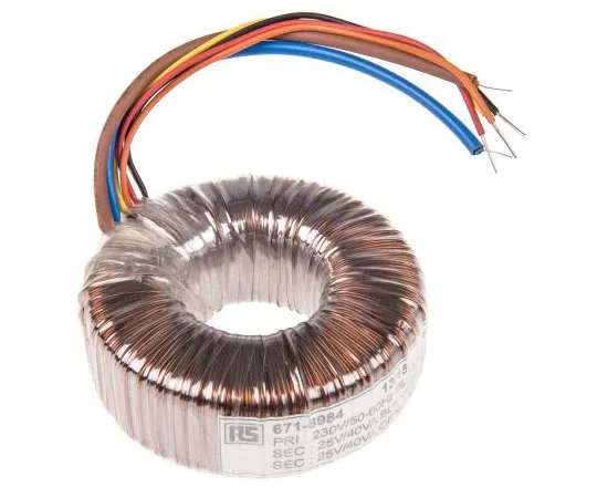 63-7670-71　2 Output Toroidal Transformer, 80VA, 2 x 25V ac　173-0188