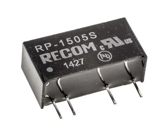 63-7672-55　Recom RP 1W Isolated DC-DC Converter Through Hole, Voltage in 13.5 → 16.5 V dc, Voltage out 5V dc　RP-1505S