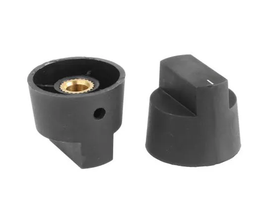 63-7562-44　RS Potentiometer Knob, Grub Screw Type, 28mm Knob Diameter, Black, 6.4mm Shaft　466-5005