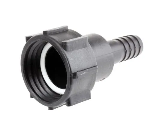 63-7617-24　Straight Male Hose Coupling 2in Female Threaded to Hose Tail, 1 in Female, PP　IBF/100HT-PG