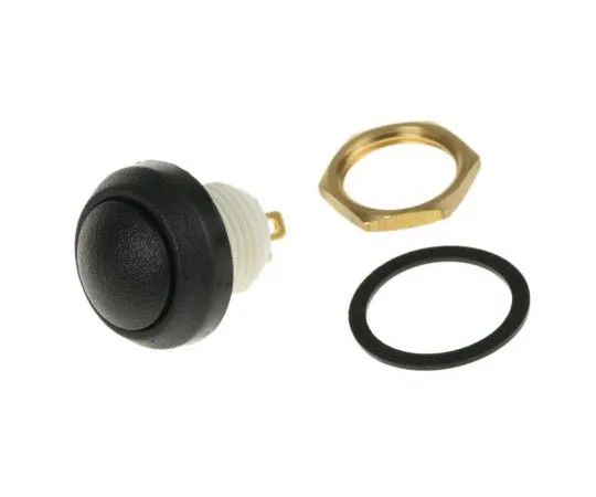 63-7652-64　ITW Single Pole Single Throw (SPST) Latching Miniature Push Button Switch, 12.9 (Dia.)mm, Panel Mount　48-2-RB-N-BK-B