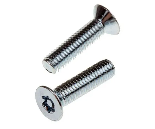 63-7573-93　Bright Zinc Plated Flat Steel Tamper Proof Security Screw, M5 x 20mm　482-8212
