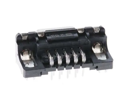 63-7701-12　Harting 9 Way Right Angle Through Hole PCB D-sub Connector Socket, 2.74mm Pitch, with 4-40 UNC Female Screwlocks,　9661526617