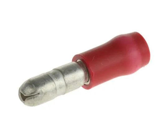 63-7681-74　TE Connectivity Insulated Male Crimp Bullet Connector, 0.25mm² to 1.6mm², 20AWG to 15AWG, 3.96mm Bullet diameter, Red　165590-1