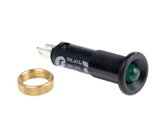 63-7631-54　Schneider Electric Green Indicator, Tab Termination, 24 V, 8mm Mounting Hole Size　XVLA133