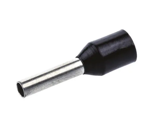 63-7603-13　RS PRO Insulated Crimp Bootlace Ferrule, 8mm Pin Length, 2mm Pin Diameter, 1.5mm² Wire Size, Black　513-2613