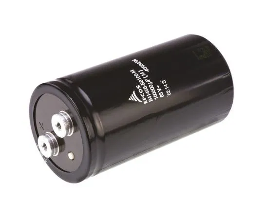 63-7625-31　EPCOS 0.1F 63V dc Aluminium Electrolytic Capacitor, Chassis Mount 76.9 (Dia.) x 143.2mm +85°C 76.9mm　B41456B8100M000