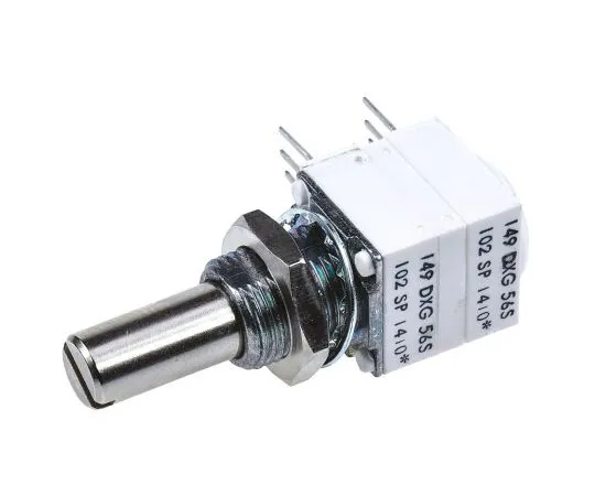 63-7578-57　Vishay 2 Gang Rotary Cermet Potentiometer with a 6.35 mm Dia. Shaft, 1kΩ, ±10%, 1W, Linear 14920F0GJSX13102KA　14920F0GJSX13102KA