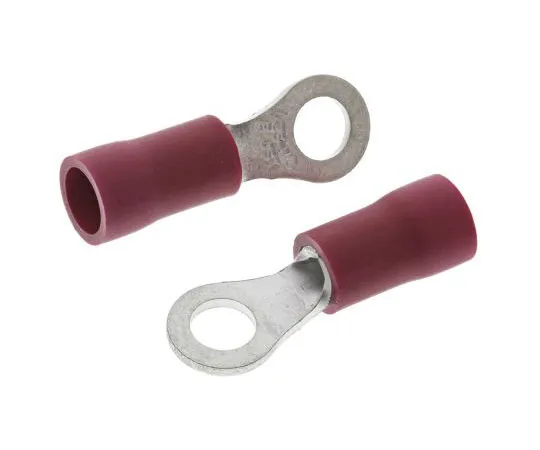 63-7695-97　JST FV Series Insulated Crimp Ring Terminal, M3 (#6 to #12) Stud Size, 0.25mm² to 1.65mm² Wire Size, Red　FVWS1.25-M3(LF)