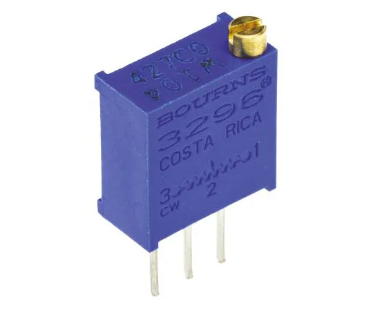 63-7608-10　100kΩ Through Hole Trimmer Potentiometer 0.5W Top Adjust Bourns 3296 Series　3296W-1-104LF