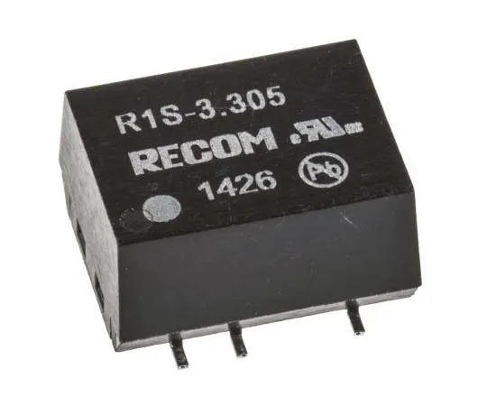 63-7722-78　Recom R1S 1W Isolated DC-DC Converter Surface Mount, Voltage in 2.97 → 3.63 V dc, Voltage out 5V dc　R1S-3.305