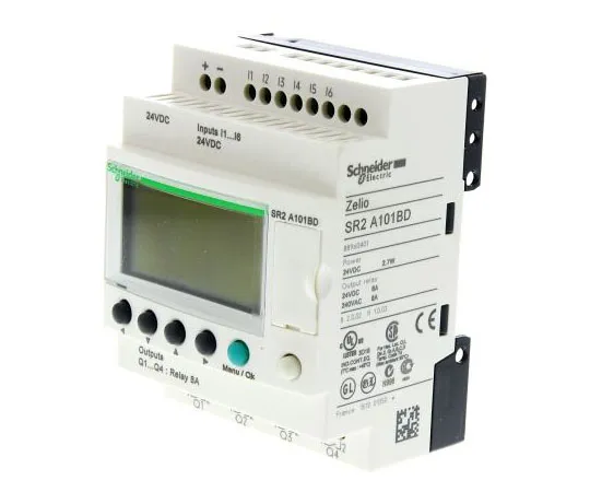 63-7565-42　Schneider Electric Zelio Logic Module, 24 V dc Relay, 6 x Input, 4 x Output With Display　SR2A101BD