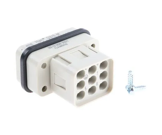 63-7602-51　Han Q Series Cable Mount Connector Insert, Male, 9 Way, 16A, 500 V　9120083001