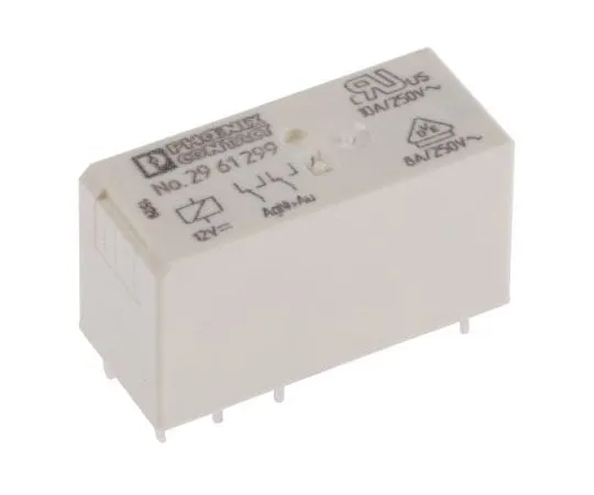 63-7596-23　Phoenix ContactREL-MR- 12DC/21-21AU DPDT Non-Latching Relay PCB Mount, 12V dc Coil, 50mA　2961299