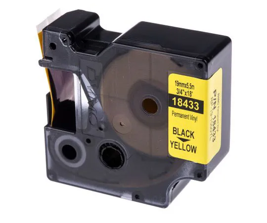 63-7571-20　Dymo Black on Yellow Label Printer Tape, 19 mm Width, 5.5 m Length　TLK110 10X16