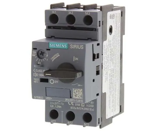 63-7721-98　Siemens Sirius Innovation 690 V Motor Protection Circuit Breaker, 3P Channels, 7 → 10 A, 6 kA　3RV2011-1JA10