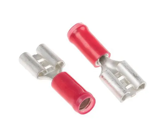63-7682-02　TE Connectivity PIDG FASTON .250 Series Red Insulated Crimp Receptacle, 6.35 x 0.81mm, 0.3mm² to 1.5mm², 22AWG to　9-160583-5