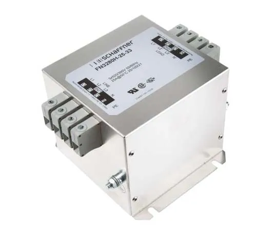 63-7730-67　Schaffner FN 3280 Series 25A 520 V ac 60Hz Flange Mount RFI Filter, with Screw Terminals　FN3280H-25-33