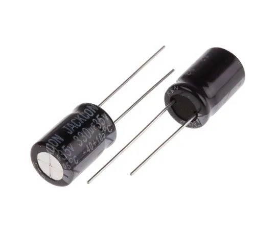 63-7737-14　RS PRO 330μF 35V dc Aluminium Electrolytic Capacitor, Through Hole 10 (Dia.) x 15mm +105°C 10mm 5mm 15mm　711-1286