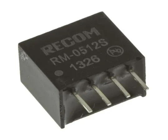 63-7672-99　Recom RM 0.25W Isolated DC-DC Converter Through Hole, Voltage in 4.5 → 5.5 V dc, Voltage out 12V dc　RM-0512S