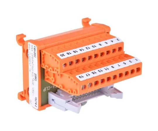 63-7656-95　RS PRO, 20 Pole Flat Ribbon Cable Connector, Male Interface Module, DIN Rail Mount　665-9664