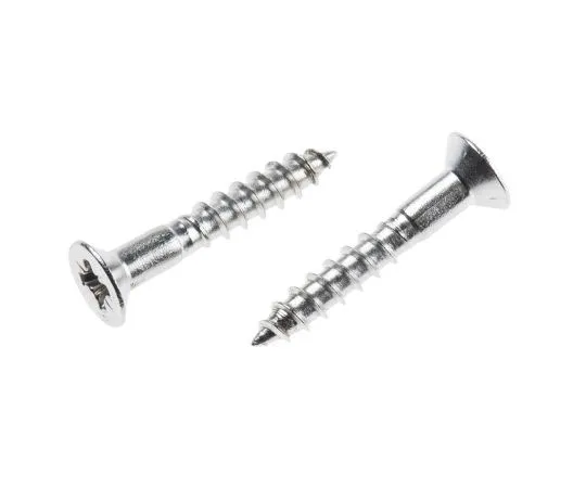 63-7575-92　Pozidriv Countersunk Stainless Steel Wood Screw, A2 304, 4mm Thread, 25mm Length　483-3141