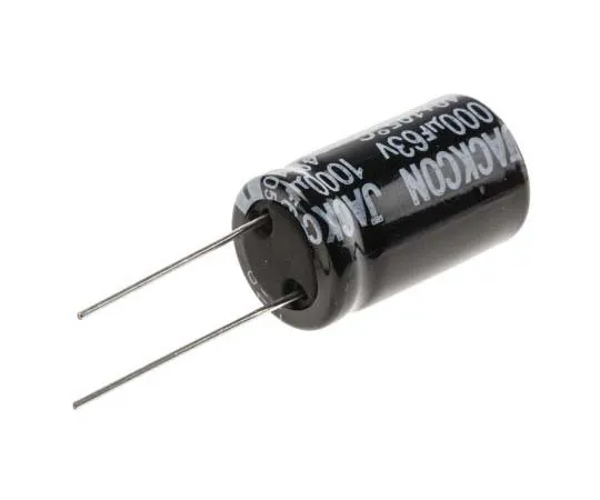 63-7737-81　RS PRO 1000μF 63V dc Aluminium Electrolytic Capacitor, Through Hole 16 (Dia.) x 26mm +105°C 16mm 7.5mm 26mm　170-1277