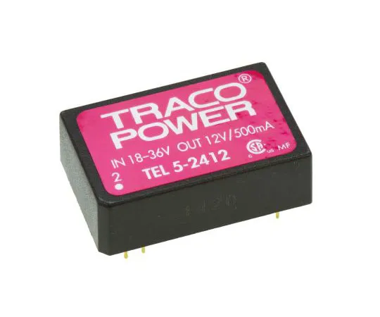 63-7562-64　TRACOPOWER TEL 5 5W Isolated DC-DC Converter Through Hole, Voltage in 18 → 36 V dc, Voltage out 12V dc　TEL 5-2412