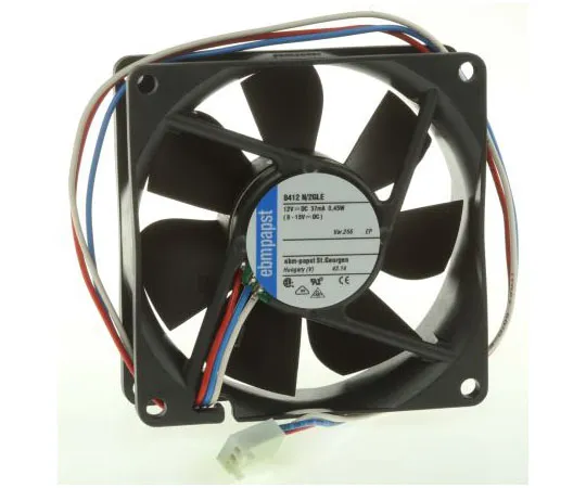63-7636-26　ebm-papst 8400N Series Axial Fan, 80 x 80 x 25mm, 33m³/h, 500mW, 12 V dc　8412 N/2GLE-256