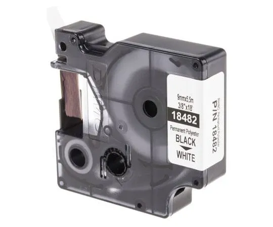 63-7571-14　Dymo Black on White Label Printer Tape, 9 mm Width, 5.5 m Length　18462