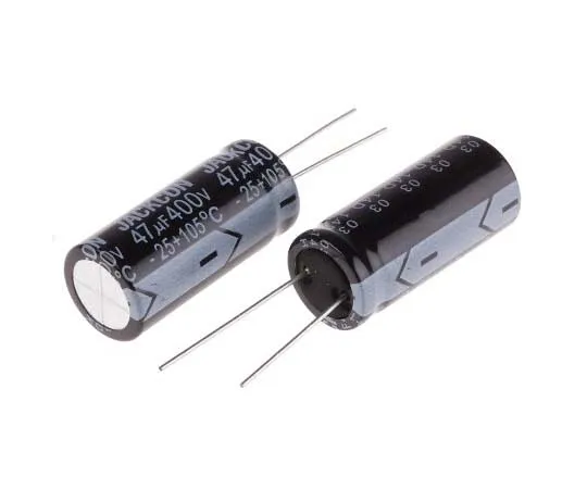 63-7738-35　RS PRO 47μF 400V dc Aluminium Electrolytic Capacitor, Through Hole 16 (Dia.) x 36mm +105°C 16mm 7.5mm 36mm　170-1318