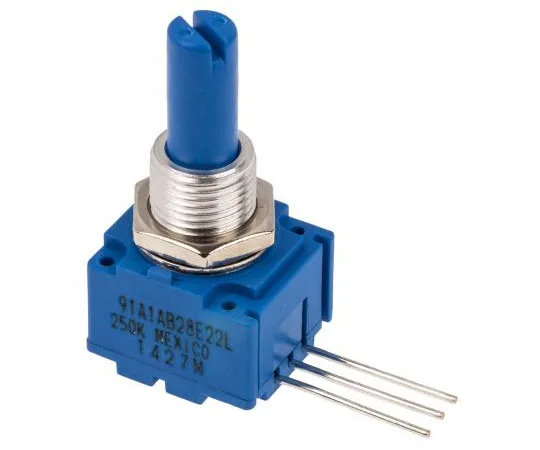 63-7609-70　Bourns 1 Gang Rotary Conductive Plastic Potentiometer with a 6.35 mm Dia. Shaft, 250kΩ, ±10%, 0.5W, Linear　91A1A-B28-E22L