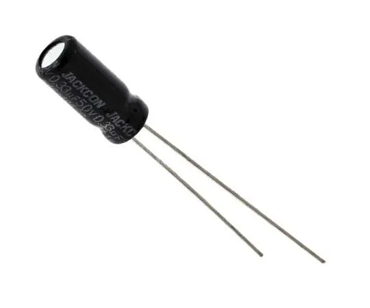 63-7737-32　RS PRO 330nF 50V dc Aluminium Electrolytic Capacitor, Through Hole 5 (Dia.) x 11mm +105°C 5mm 2mm 11mm　170-1240