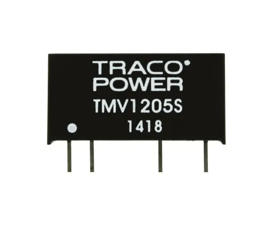 63-7658-27　TRACOPOWER TMV 1W Isolated DC-DC Converter Through Hole, Voltage in 10.8 → 13.2 V dc, Voltage out 5V dc　TMV 1205S