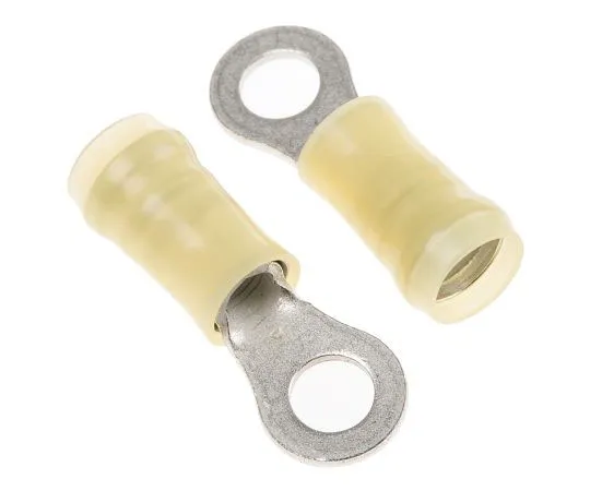 63-7557-17　TE Connectivity PIDG Series Insulated Crimp Ring Terminal, M5 Stud Size, 2.6mm² to 6.6mm² Wire Size, Yellow　130171