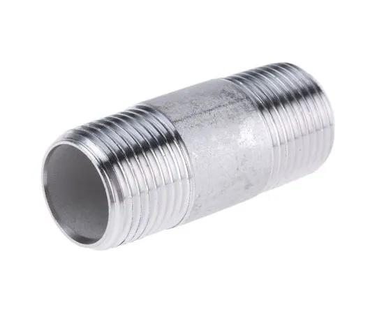 63-7592-07　RS PRO Stainless Steel Circular Barrel Nipple 3/8in R(T) Male x 3/8in R(T) Male 1.57in　499-3237