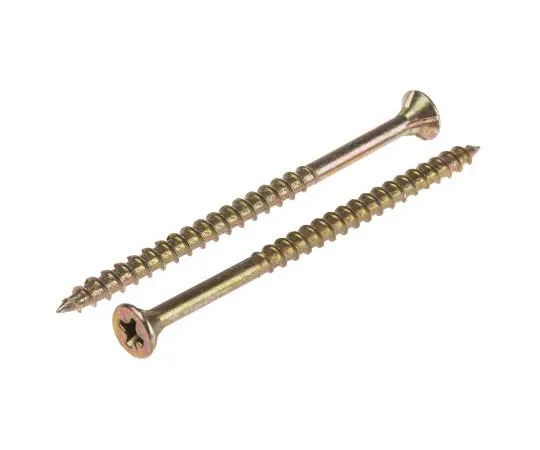 63-7585-78　Pozisquare Countersunk Steel Wood Screw Yellow Passivated, Zinc Plated, 4mm Thread, 70mm Length　ULT/080