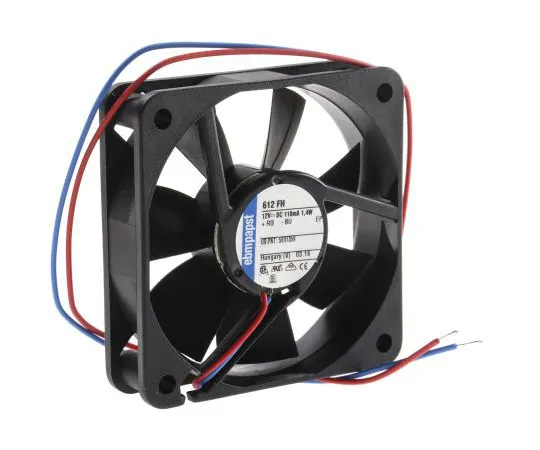 63-7557-71　ebm-papst 600F Series Axial Fan, 60 x 60 x 15mm, 33m³/h, 1.4W, 12 V dc　612FH
