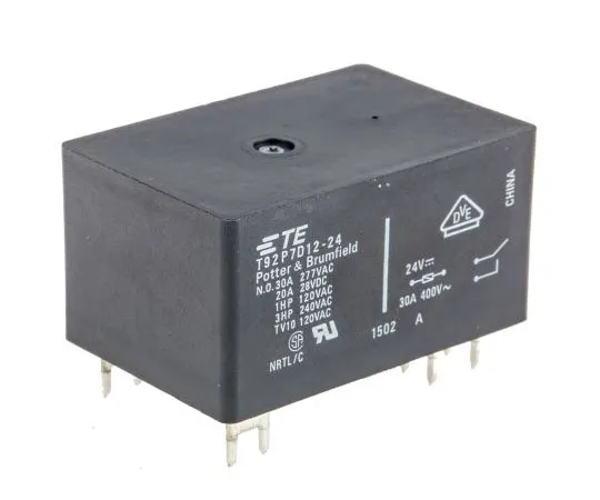 63-7677-95　TE ConnectivityT92 DPNO Non-Latching Relay PCB Mount, 24V dc Coil, 30A　T92P7D12-24